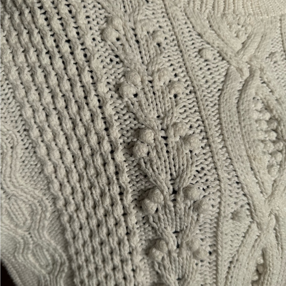 Express Hand Knitted International Ivory Cable Knit Sweater - Picture 11 of 11